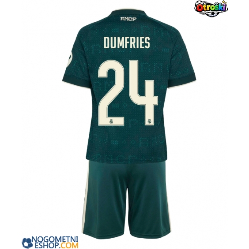 Otroški Nogometni dresi Real Madrid Denzel Dumfries #24 Gostujoči 2026-27 Kratek Rokav (+ Kratke hlače)